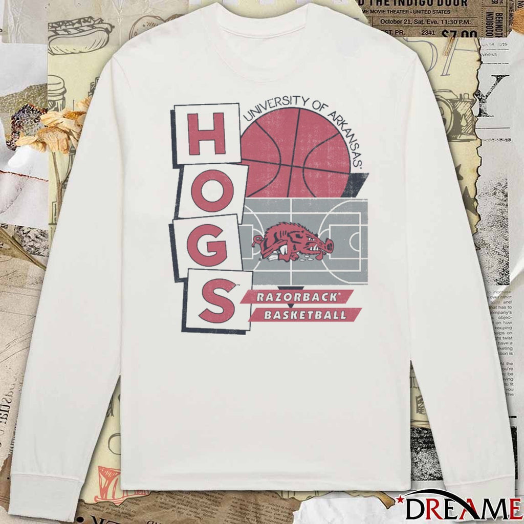 Arkansas Razorback Basketball Hogs University of Arkansas Faded Court Crew t-shirt