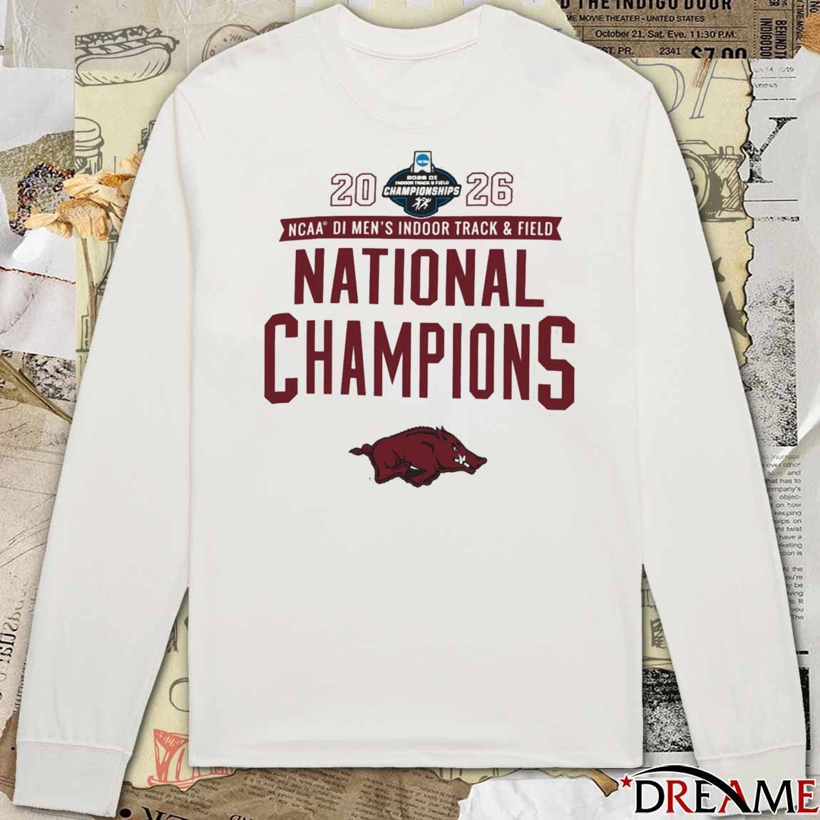 Arkansas Razorbacks 2026 NCAA DI Men’s Indoor Track & Field National Champions t-shirt