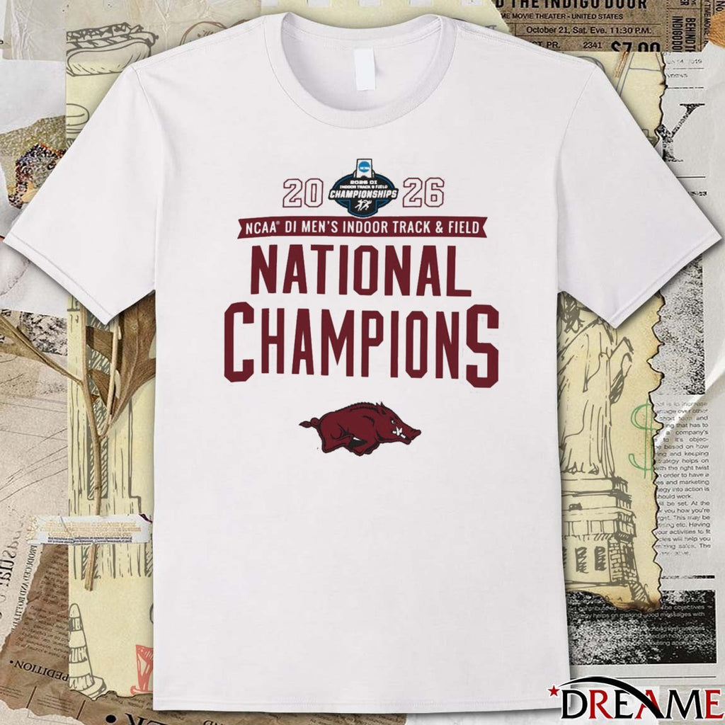 Arkansas Razorbacks 2026 NCAA DI Men’s Indoor Track & Field National Champions t-shirt