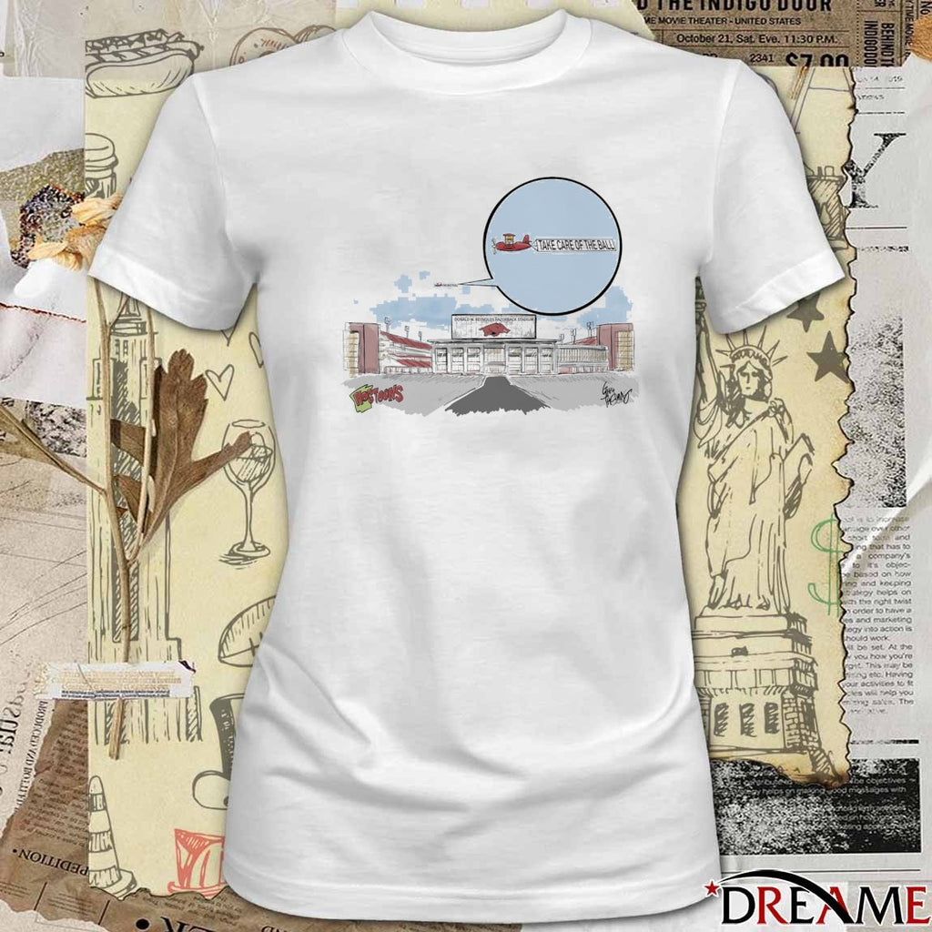 Arkansas Razorbacks Donald W. Reynolds Razorback Stadium Take Care Of The Ball Go Hogs t-shirt