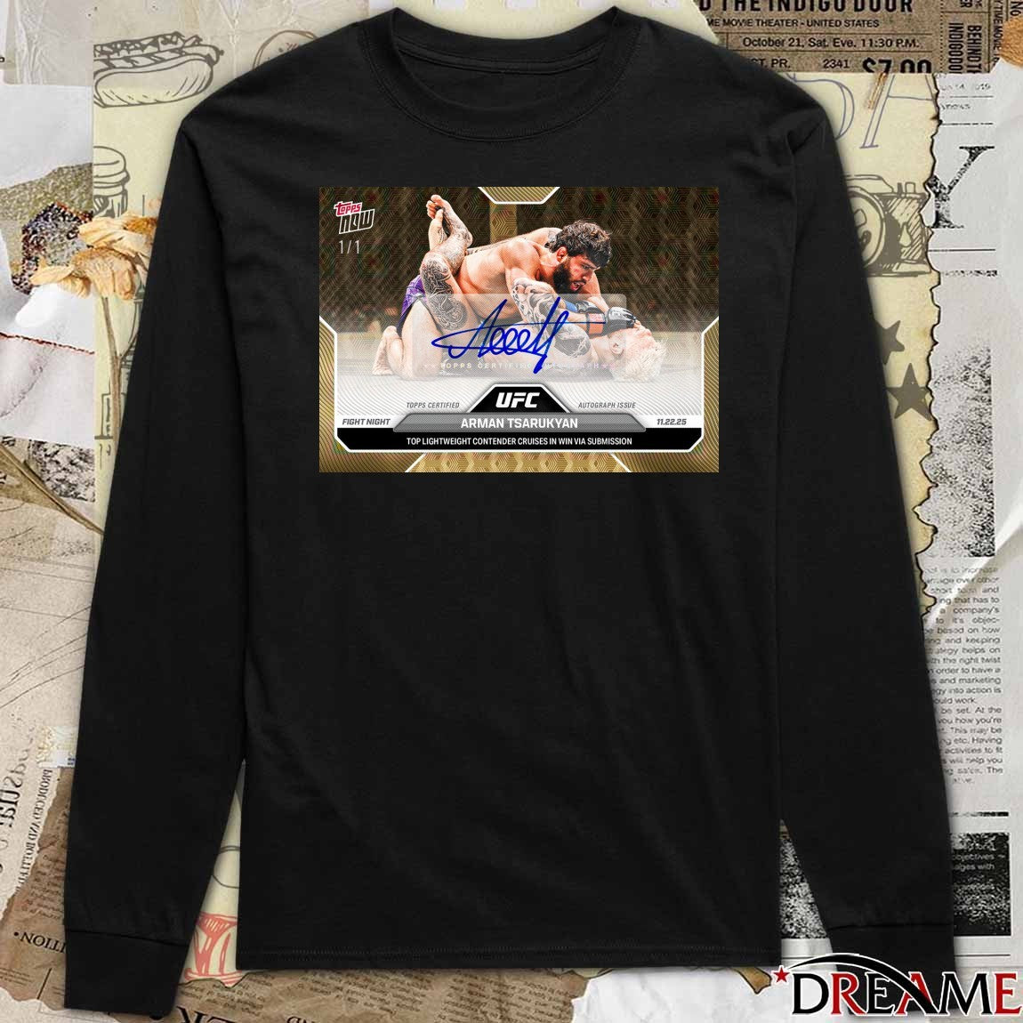 Arman Tsarukyan 2025 UFC Topps Top Lightweight Contender Cruises In Win Via Submission Signature t-shirt