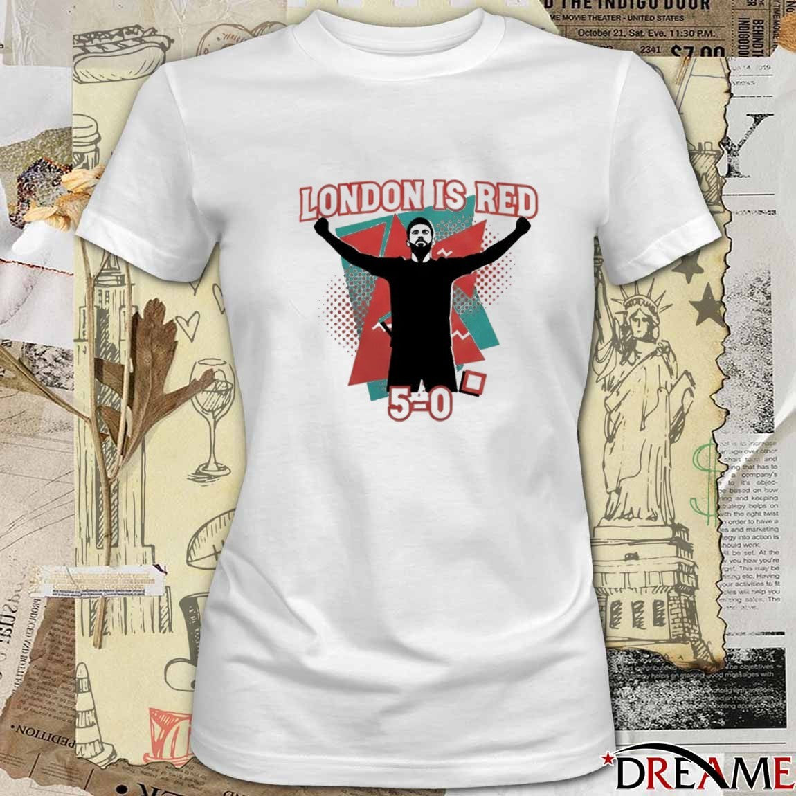 Arsenal vs Chelsea London Is Red 5-0 Kai Havertz 90s t-shirt