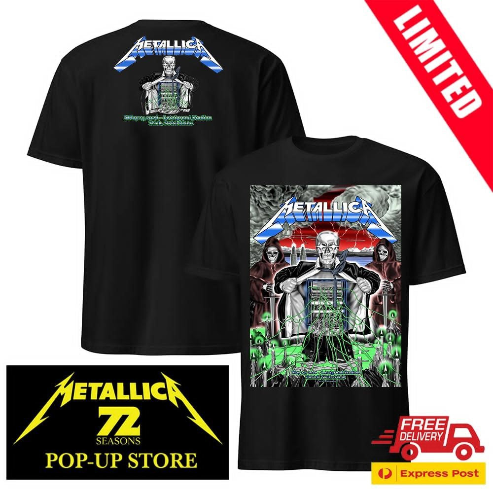 Art By Luca Schenardi Metallica M72 Zürich May 27 2026 Pop-Up Shop Two Sides Shirt