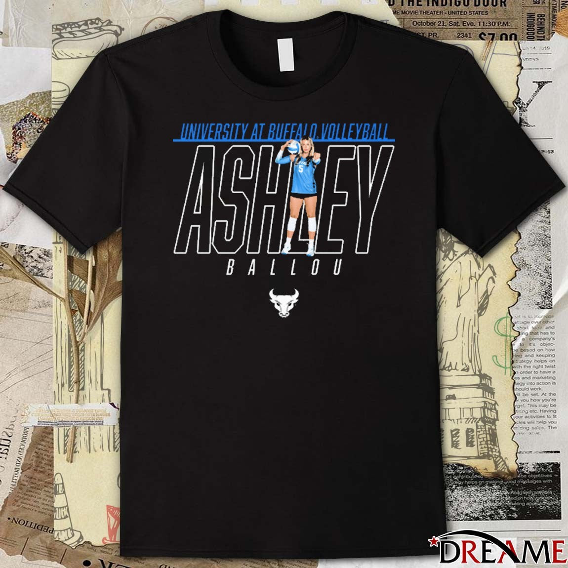 Ashley Ballou University At Buffalo Bulls Volleyball Illustrated t-shirt
