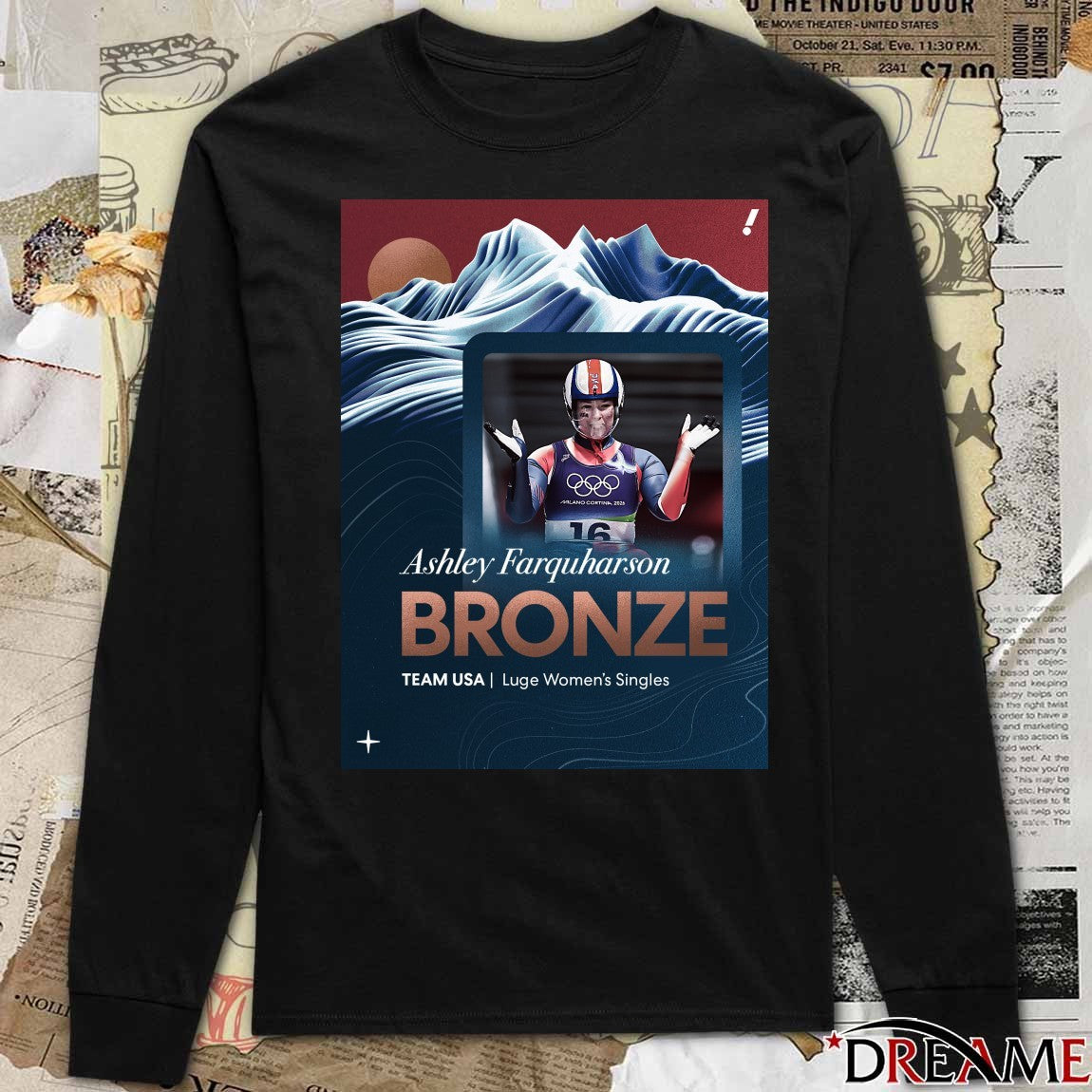 Ashley Farquharson Bronze Team USA Luge Women’s Single Poster t-shirt