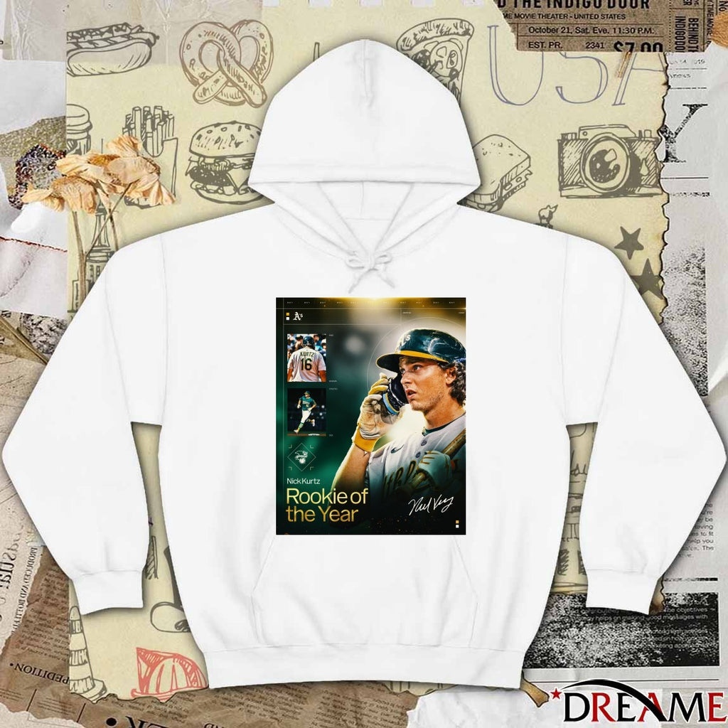 Athletics Nick Kurtz 2025 American League Jackie Robinson Rookie of the Year Signature Poster t-shirt