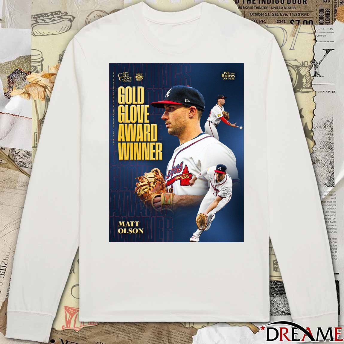 Atlanta Braves Congratulations to Matt Olson 2025 Rawlings Gold Glove Award Poster t-shirt