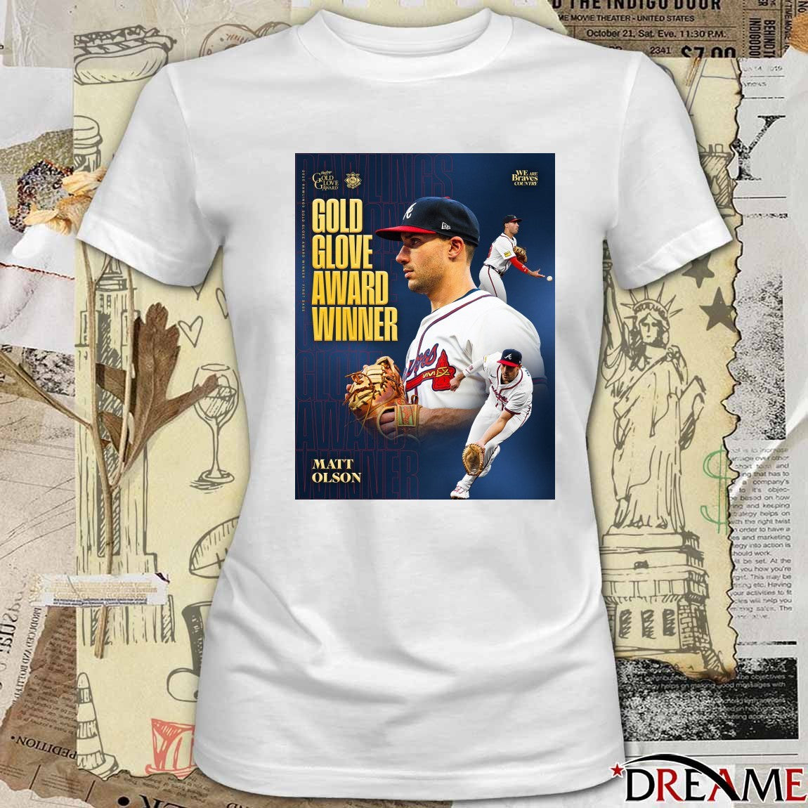Atlanta Braves Congratulations to Matt Olson 2025 Rawlings Gold Glove Award Poster t-shirt