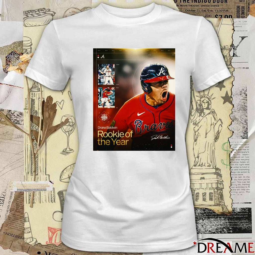 Atlanta Braves Drake Baldwin 2025 National League Rookie of the Year award Signature Poster t-shirt