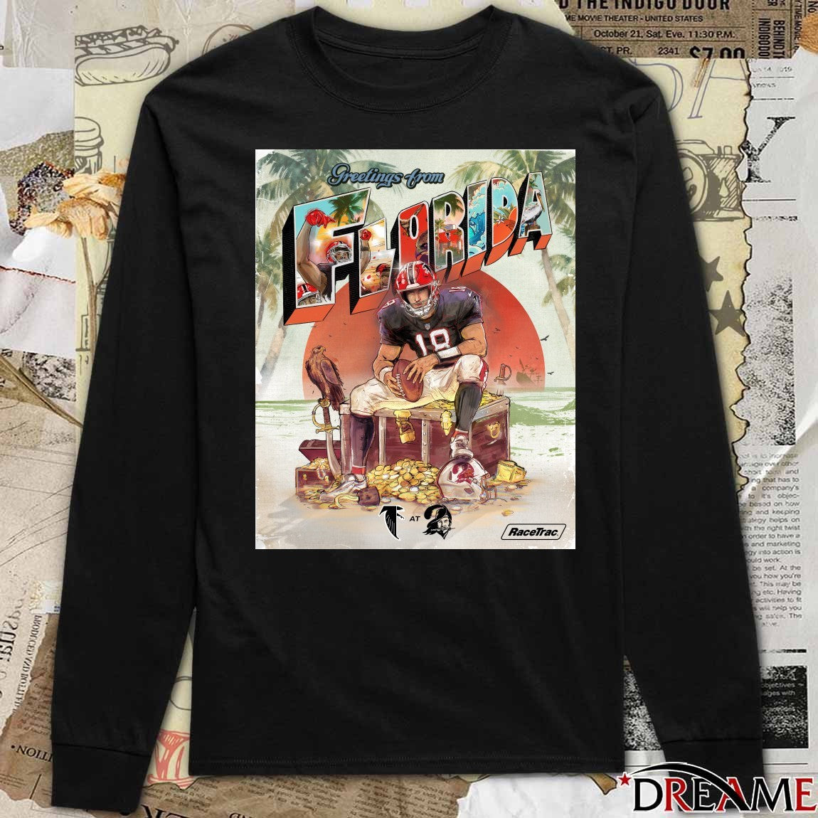 Atlanta Falcons Vs Tampa Bay Buccaneers Greetings from Florida RaceTrac Poster t-shirt
