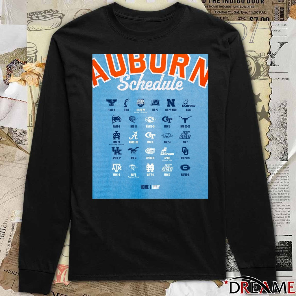 Auburn Tigers baseball Schedule For 2026 Home Away Poster t-shirt