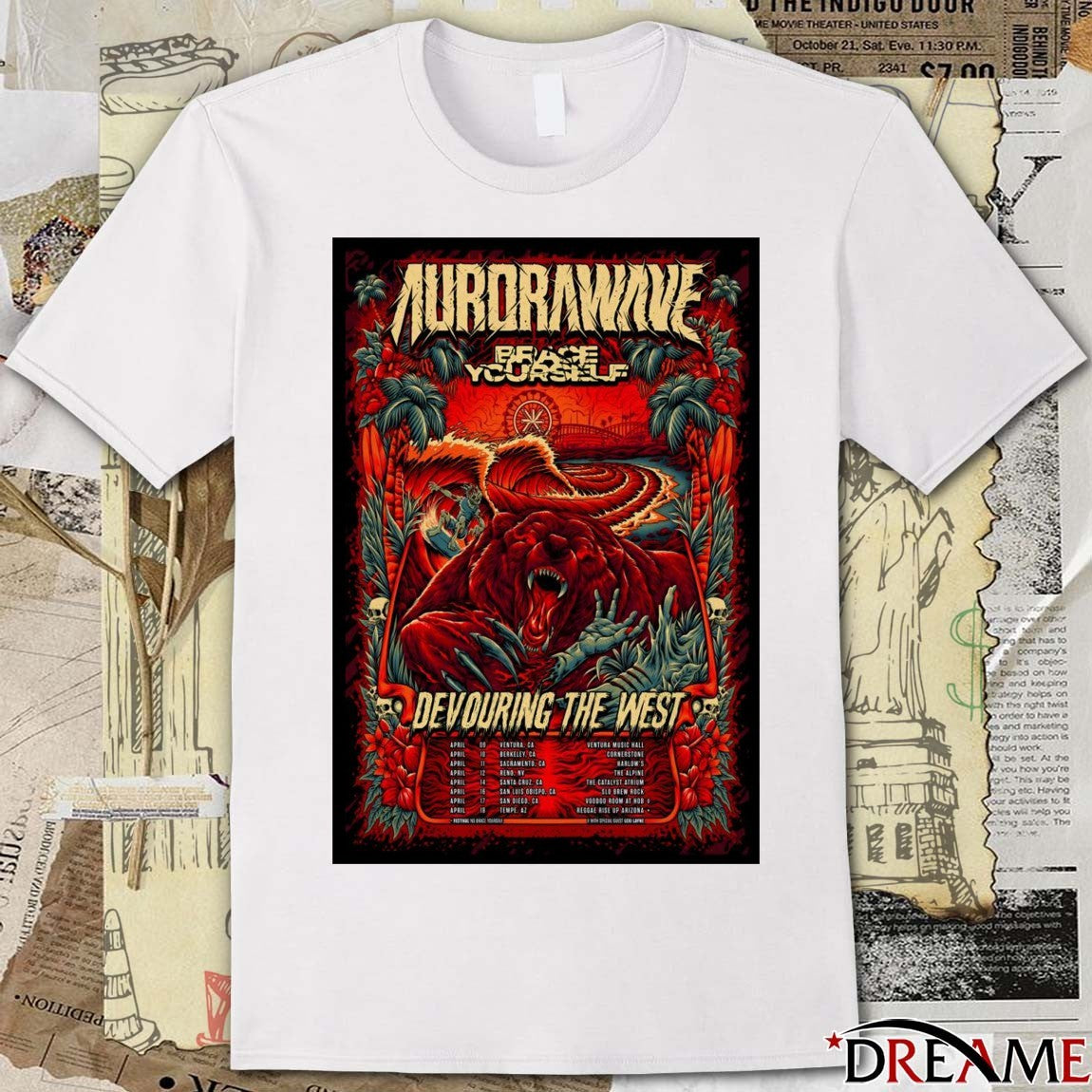 Aurorawave Poster Devouring Tour The West West Coast 2026 t-shirt