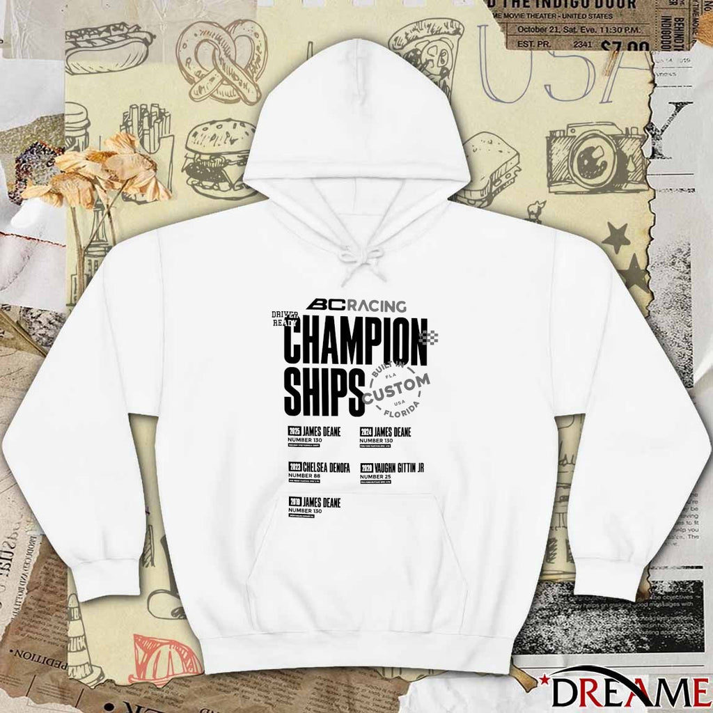 BC Racing Championships Driver Ready Built In FL Custom USA Florida 2025 t-shirt