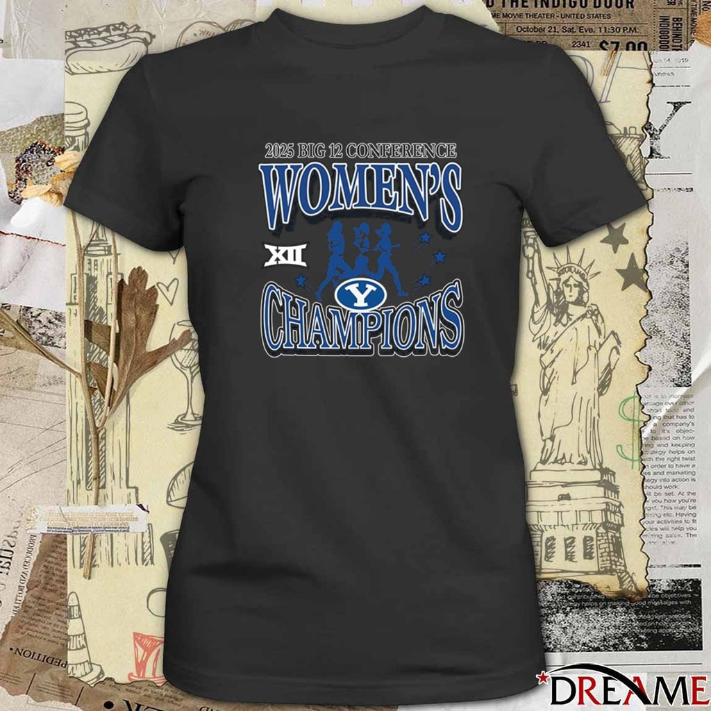 BYU Cougars 2025 Big 12 Conference Women’s Cross Country Champions No. 1 t-shirt