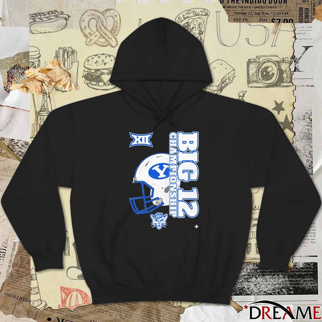 BYU Cougars 2025 Big 12 Football Championship Vertical Helmet December 6 2025 Dallas TX t-shirt