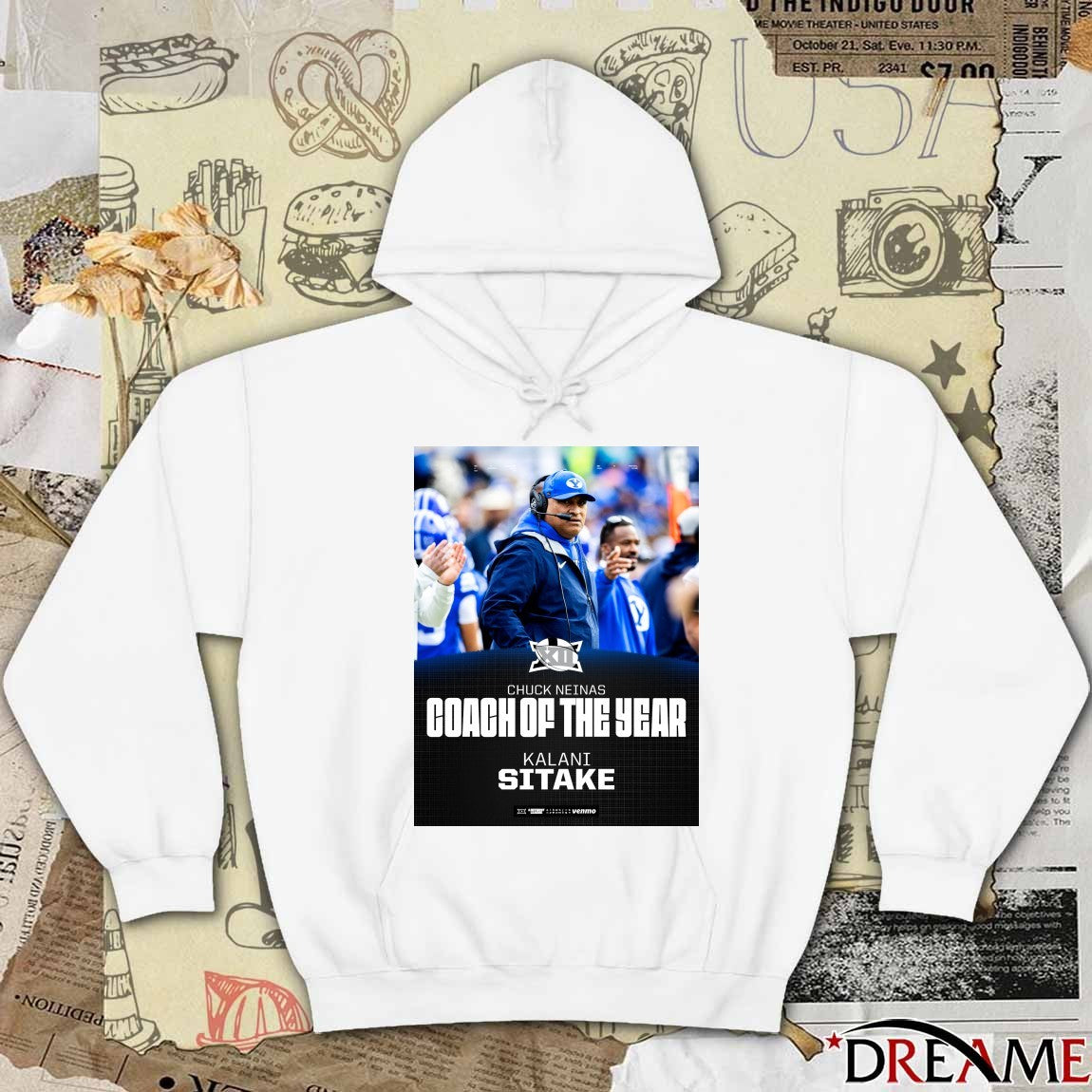BYU Cougars Kalani Sitake Chuck Neinas Coach of the Year Poster t-shirt