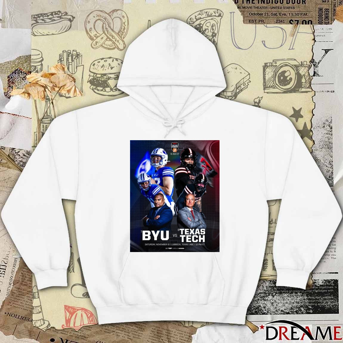 BYU Cougars Vs Texas Tech Red Raiders November 8 2025 in Lubbock, Texas, at Jones AT&T Stadium Poster t-shirt