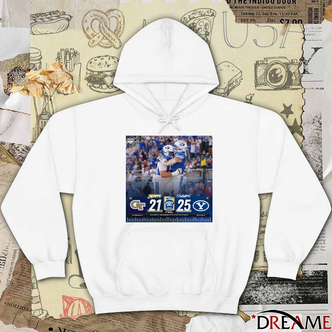 BYU Cougars defeated Georgia Tech Yellow Jackets Final Score 25-21 2025 Pop-Tarts Bowl Poster t-shirt