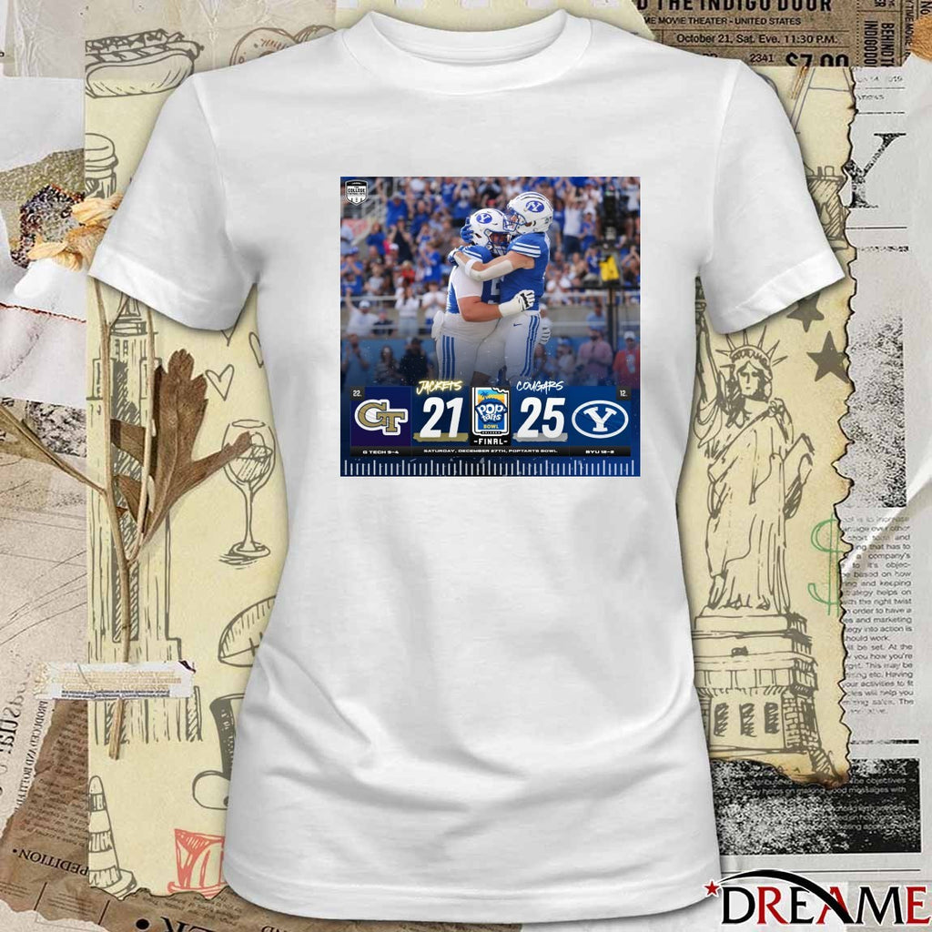 BYU Cougars defeated Georgia Tech Yellow Jackets Final Score 25-21 2025 Pop-Tarts Bowl Poster t-shirt