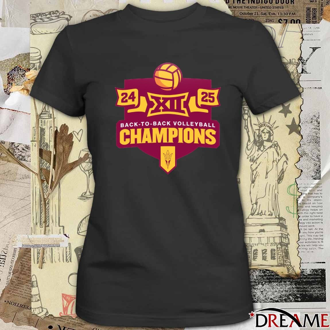 Back To Back 2024 – 2025 Big 12 Conference Volleyball Champions Arizona State Sun Devils t-shirt
