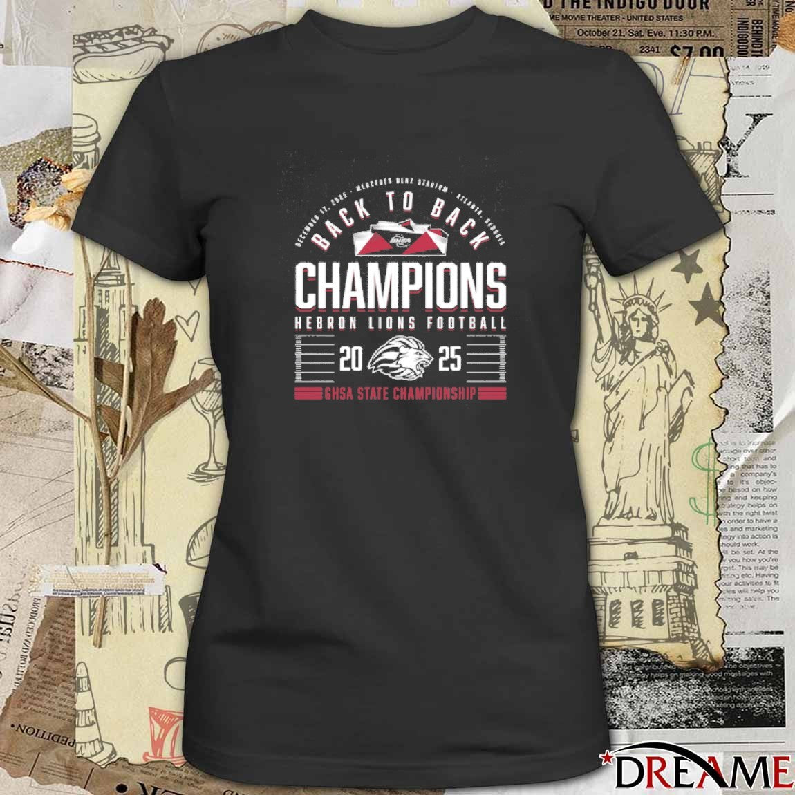 Back To Back Champions Hebron Lions Football 2025 GHSA State Championship t-shirt