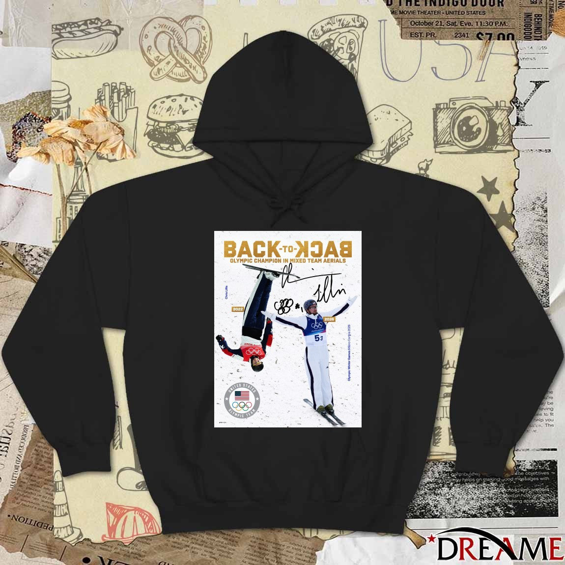 Back To Back Olympic Champion In Mixed Team Aerials Chris Lillis Olympic Winter Games 2026 Signature Poster t-shirt