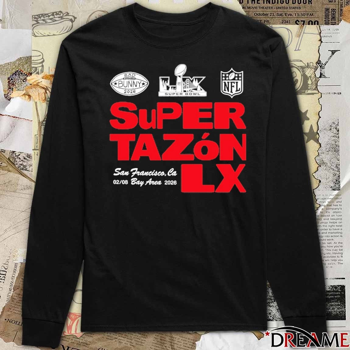 Bad Bunny x Super Tazón Chairs LX San Francisco CA Bay Area 2026 t-shirt