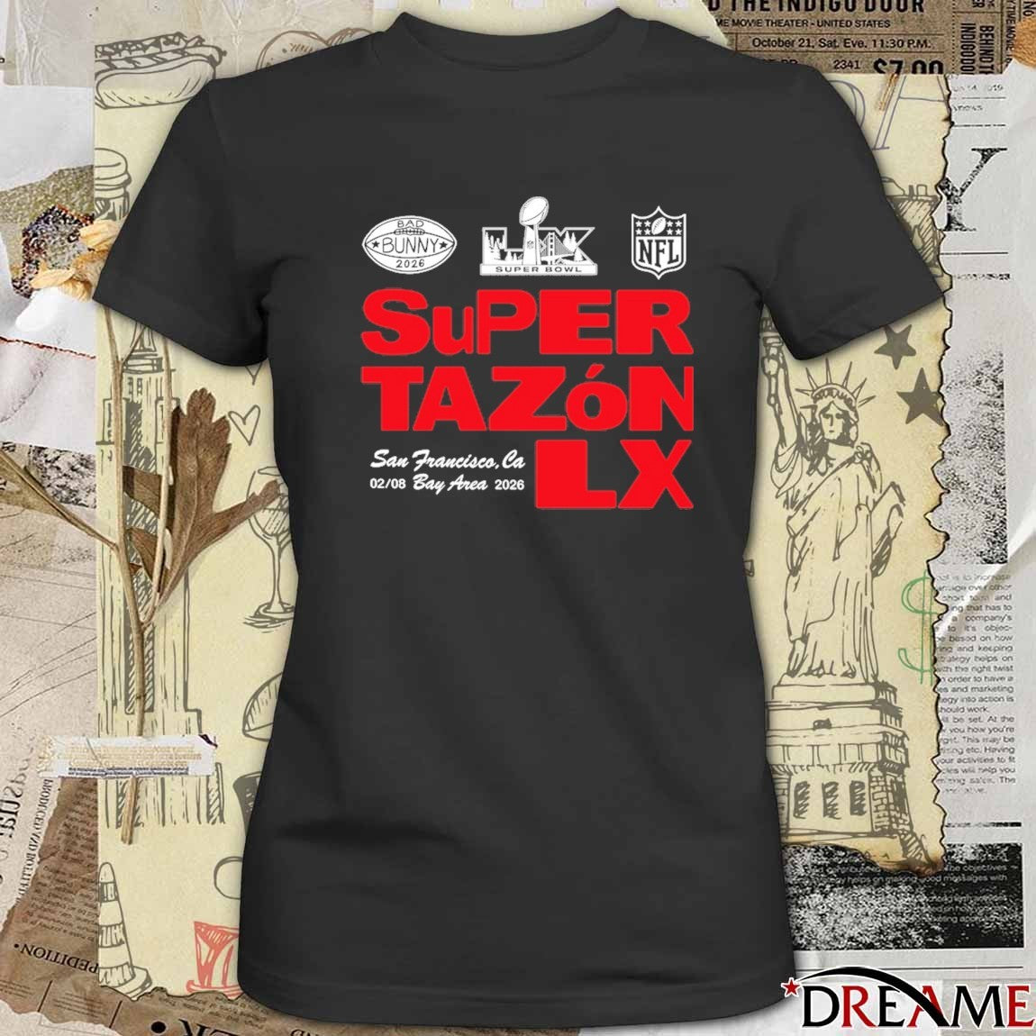 Bad Bunny x Super Tazón Chairs LX San Francisco CA Bay Area 2026 t-shirt