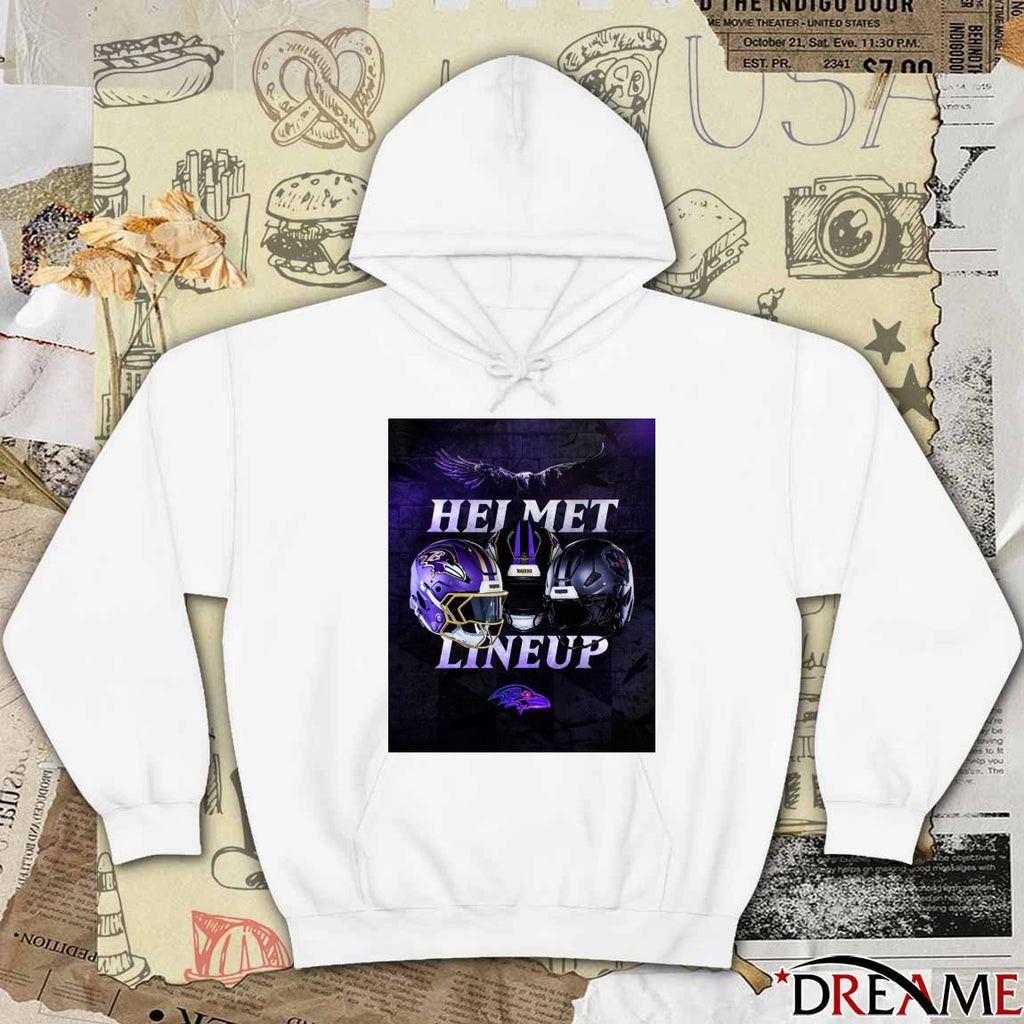 Baltimore Ravens 2026 Darkness Helmet Lineup Purple Rising Poster t-shirt