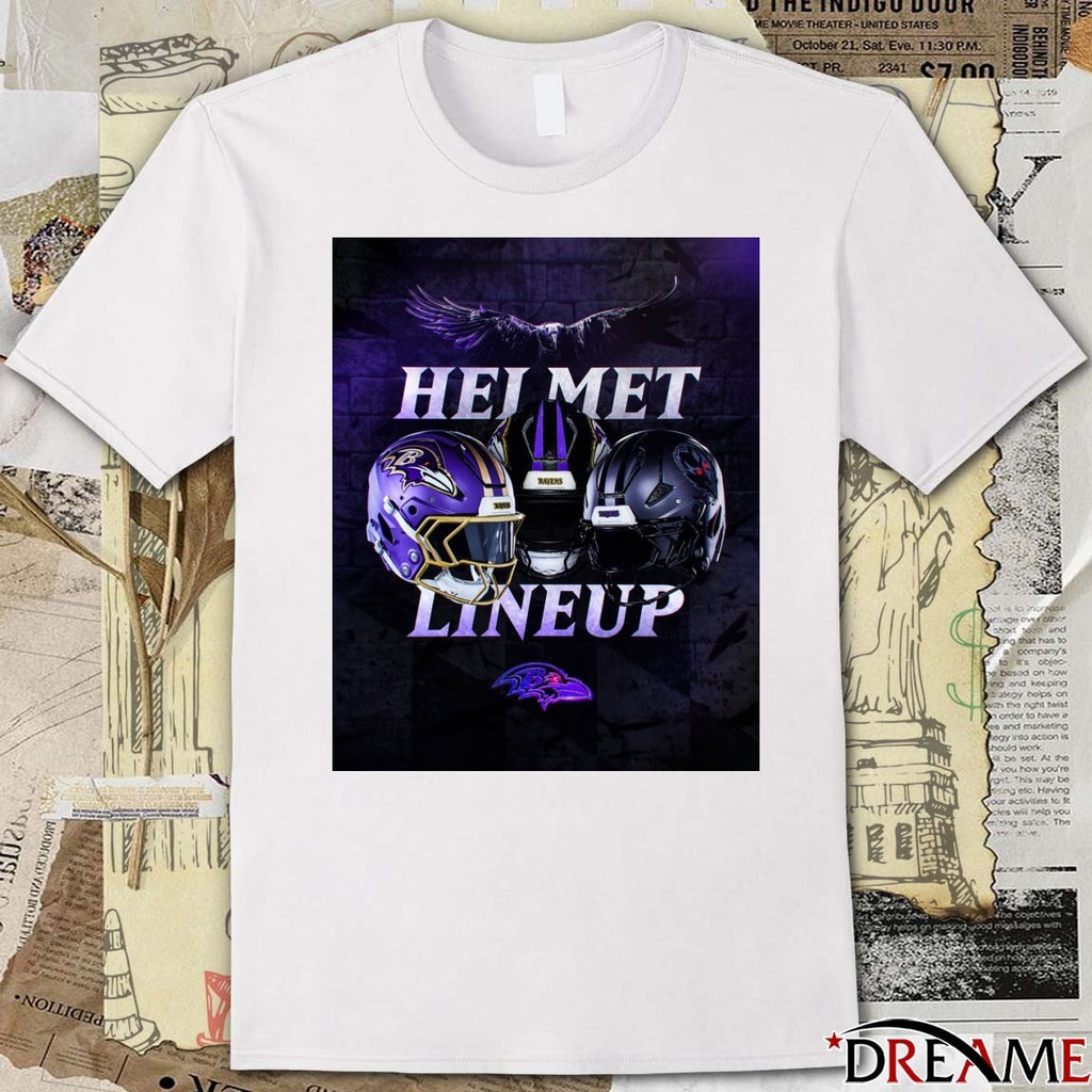 Baltimore Ravens 2026 Darkness Helmet Lineup Purple Rising Poster t-shirt