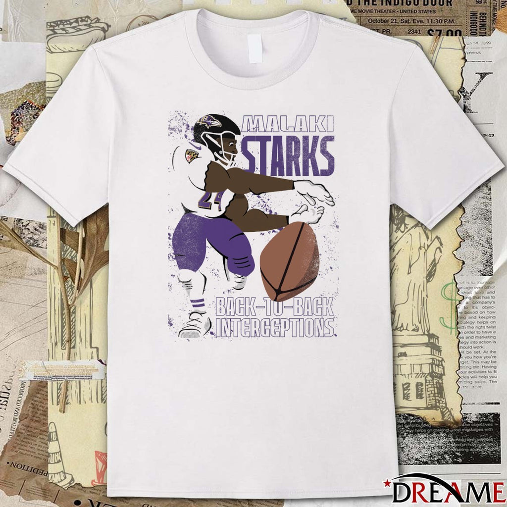 Baltimore Ravens Malaki Starks Back To Back Interceptions Poster t-shirt