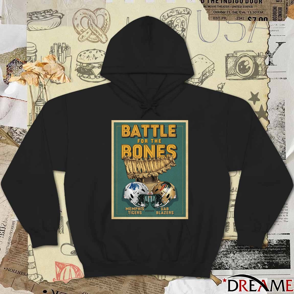 Battle For The Bones Memphis Tigers Vs UAB Blazers 2025 It’s Bones Week Poster t-shirt