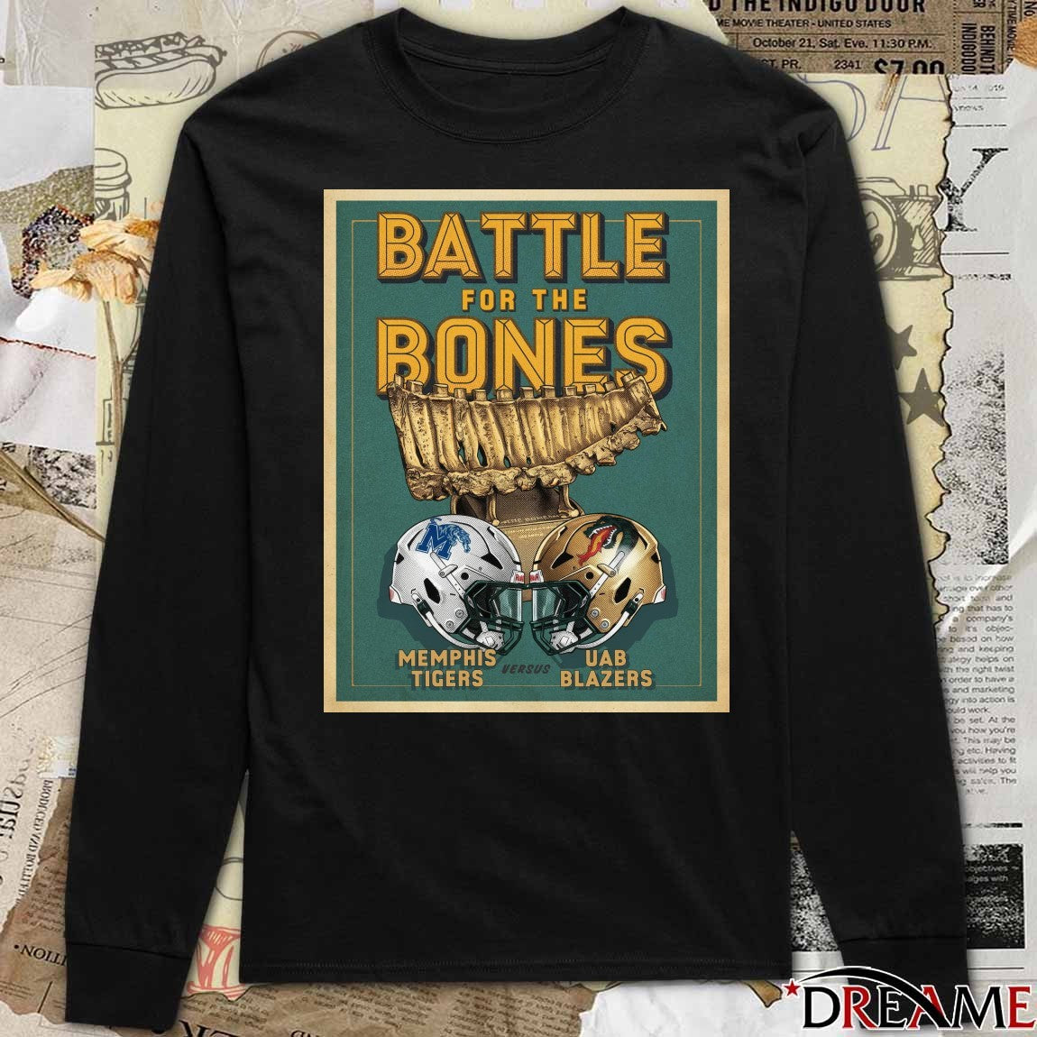 Battle For The Bones Memphis Tigers Vs UAB Blazers 2025 It’s Bones Week Poster t-shirt