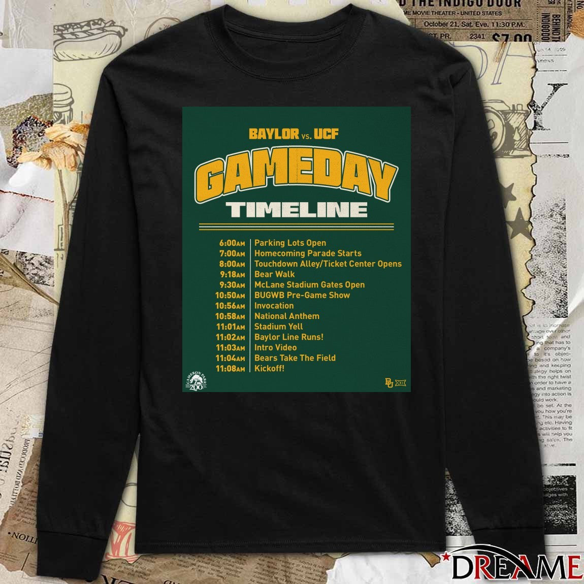 Baylor Bears Vs UCF Knights Gameday Timeline 2025 Poster t-shirt