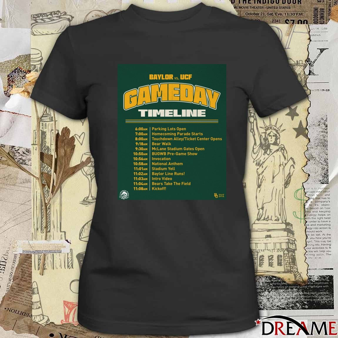 Baylor Bears Vs UCF Knights Gameday Timeline 2025 Poster t-shirt
