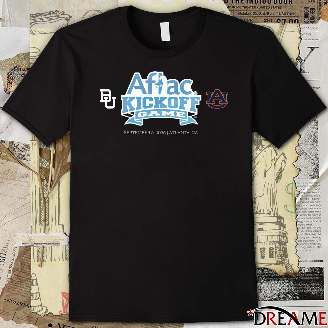 Baylor Bears vs Auburn Tigers Aflac Kickoff Game September 5 2026 Atlanta, GA t-shirt