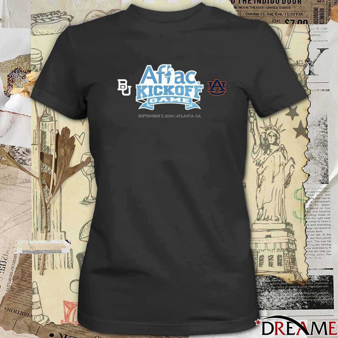 Baylor Bears vs Auburn Tigers Aflac Kickoff Game September 5 2026 Atlanta, GA t-shirt
