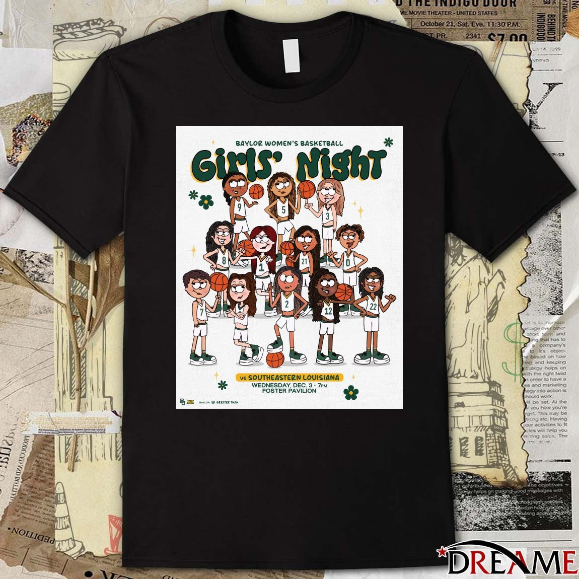 Baylor Women’s Basketball Girl’s Night Vs Southeastern Louisiana Wednesday Dec. 3 Foster Pavilion Poster t-shirt