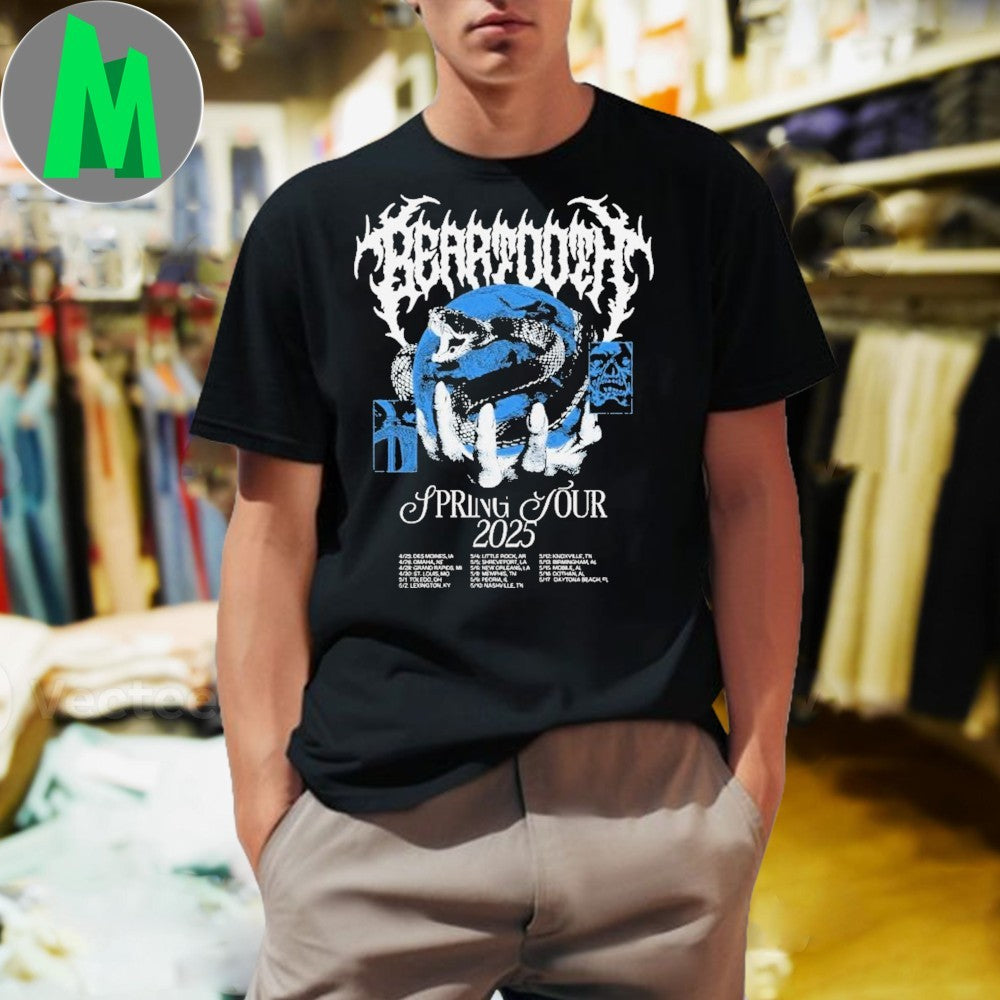 Beartooth Blue Snake Spring Tour 2025 Concert Graphic T-Shirt