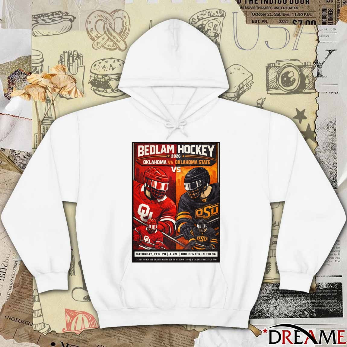 Bedlam Hockey 2026 Oklahoma Vs Oklahoma State February 28 2026 Bok Center In Tulsa Poster t-shirt