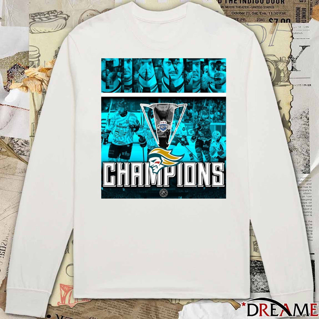 Belfast Giants Champions 2026 Elite Ice Hockey League Chasing The Puck Hockey Poster t-shirt