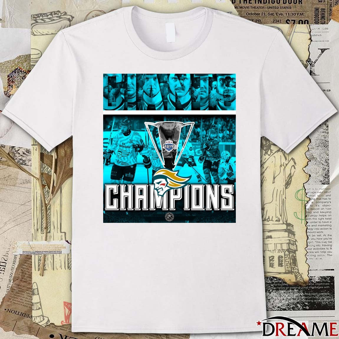 Belfast Giants Champions 2026 Elite Ice Hockey League Chasing The Puck Hockey Poster t-shirt
