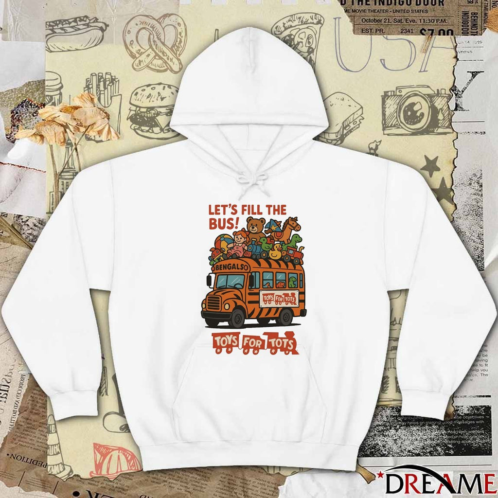 Bengalaso Let’s Fill the Bus Toys for Tots t-shirt