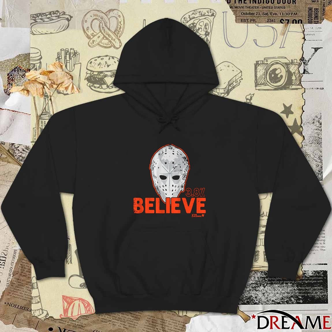 Bernie Parent 3.8% Believe Mask Philadelphia Flyers Hockey t-shirt