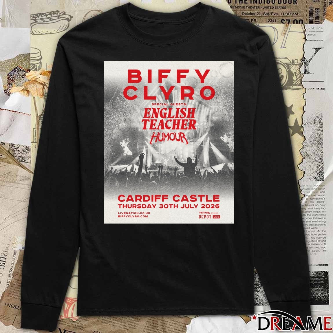 Biffy Clyro Concert Poster July 30 2026 Cardiff Castle t-shirt