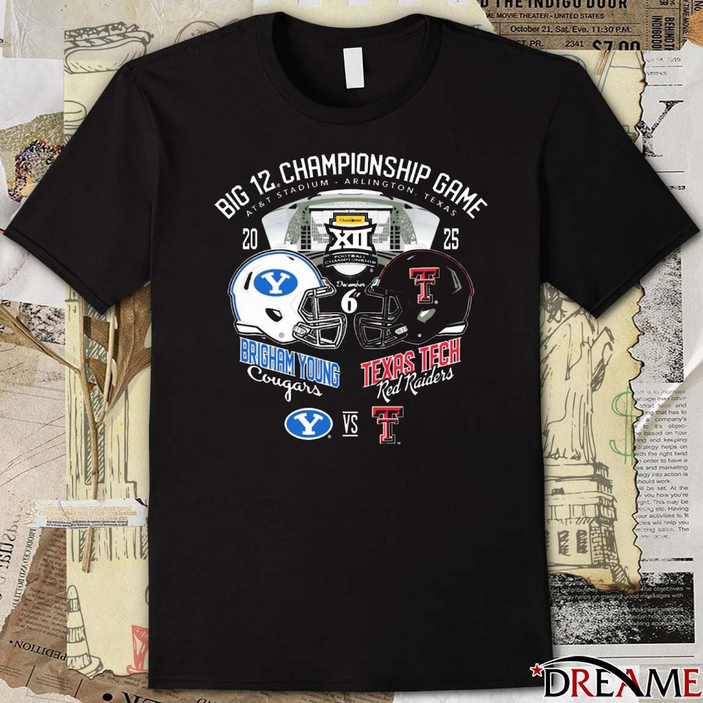 Big 12 Championship Game At&t Stadium Arlington, Texas 2025 BYU Cougars Vs Texas Tech Red Raiders t-shirt