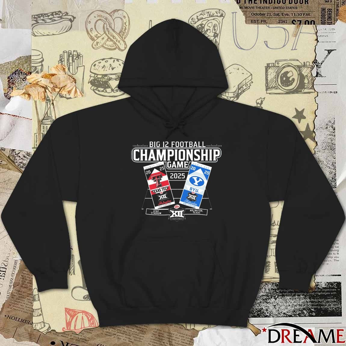 Big Ten 2025 Football Championship Stadium Texas Tech Vs Byu Cougars AT&T Stadium Tickets t-shirt