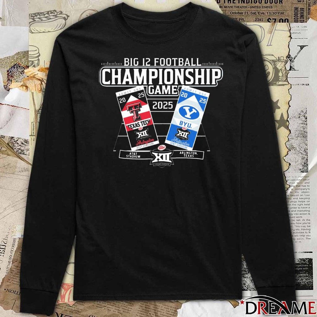 Big Ten 2025 Football Championship Stadium Texas Tech Vs Byu Cougars AT&T Stadium Tickets t-shirt