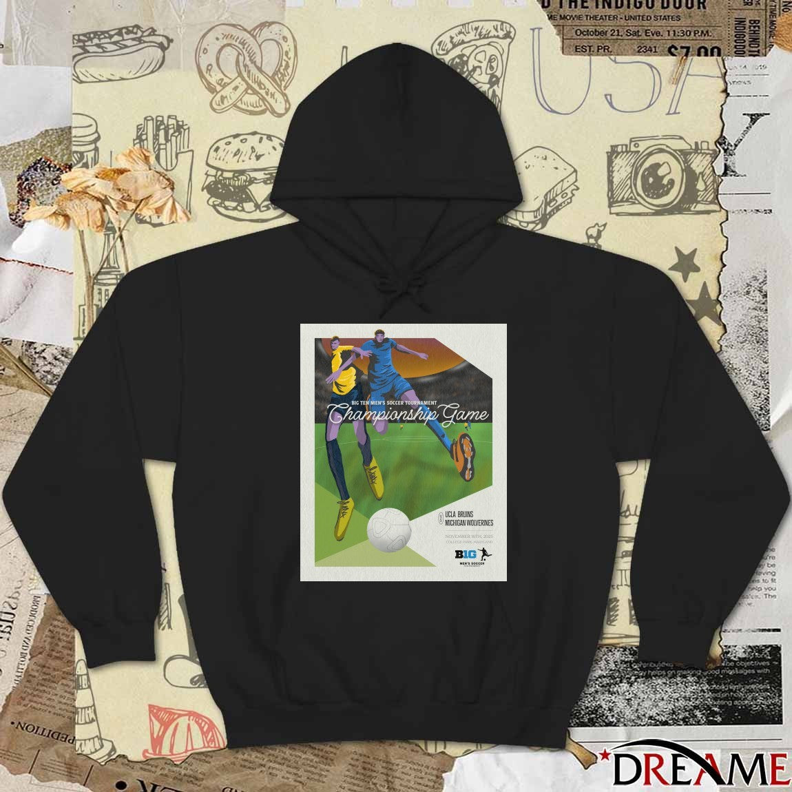 Big Ten Men’s Soccer Tournament Championship Game UCLA Bruins Vs Michigan Wolverines November 16 2025 Poster t-shirt