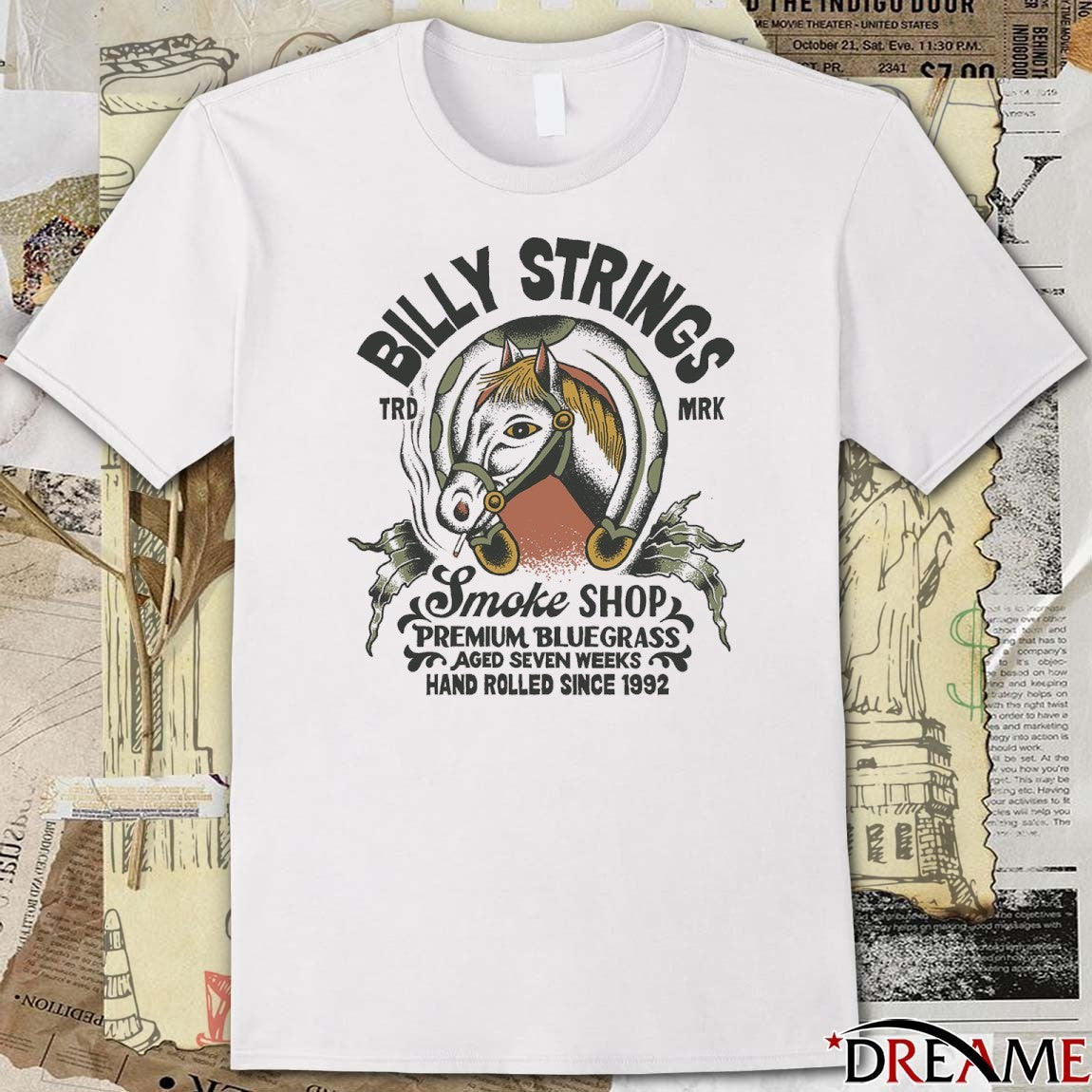 Billy Strings 2026 Winter Tour Smoke Shop Premium Blue Grass Aged Seven Weeks t-shirt
